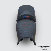 Housse de selle BMW GS 1200/1250 Entrelacé 4 Bleu et Rouge
