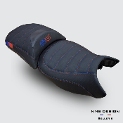 Housse de selle BMW GS 1200/1250 Entrelacé 4 Bleu et Rouge