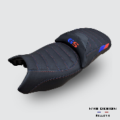 Housse de selle BMW GS 1200/1250 Entrelacé 4 Bleu et Rouge