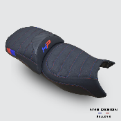Housse de selle BMW GS 1200/1250 Entrelacé 4 Bleu et Rouge