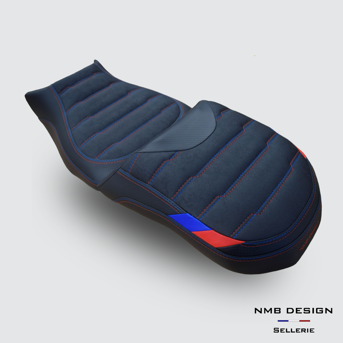 Housse de selle Design Entrelacé Bleu et Rouge BMW GS 1200/1250, 