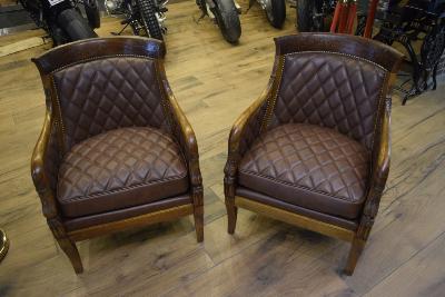 fauteuils simili cuir matelass losange nice